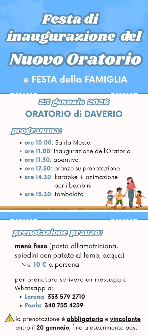 programma e prenotazione pranzo